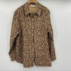 Parisian Works leopard print button front top
